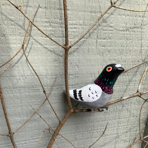 Clip-on pigeon ornaments
