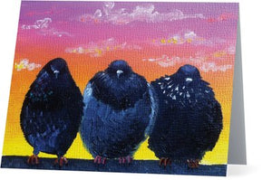 "3 at Sunset" note card