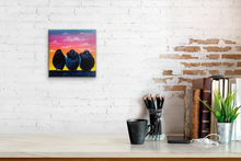 Load image into Gallery viewer, “3 at Sunset” - 8 x 8 inches - Ready to hang canvas print