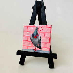 Pigeon in Love original mini painting