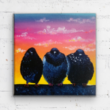 Load image into Gallery viewer, “3 at Sunset” - 8 x 8 inches - Ready to hang canvas print
