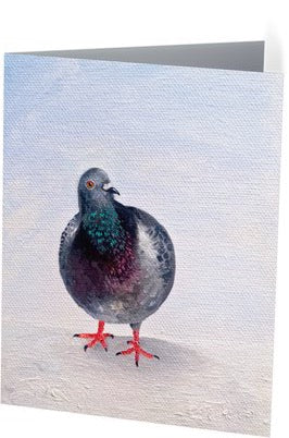 "Pigeon in a Winter Wonderland” note card