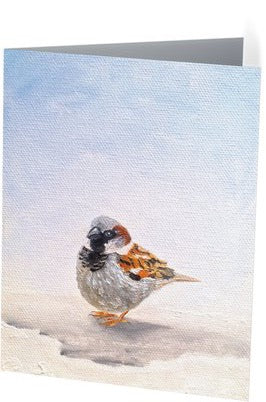 "Sparrow in a Winter Wonderland" note card